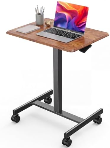 Mobile Rolling Desk, Small Standing Desk with Wheels by HAPPYMONTLLC