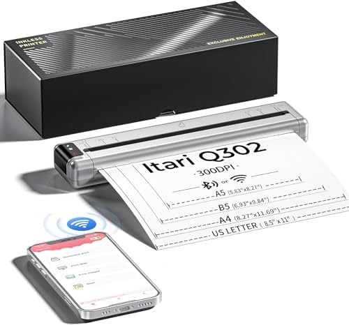 Itari Q302 Portable Thermal Printer, Portable Printers Wireless for Travel by Itari