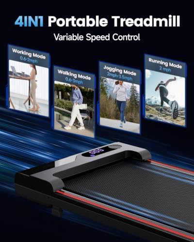 Walking Pad Treadmill for Home - Under Desk Treadmills Portable Mini Compact Walk Pads for Small Spaces Office Indoor Apartment Floor Flat Running Machine with Remote Quiet Lightweight - Image 5