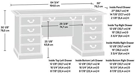 Sauder Heritage Hill Executive Desk, Classic Cherry finish - Image 3