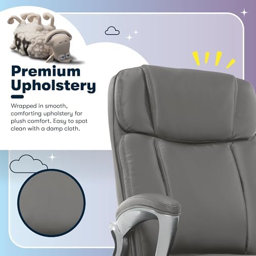 Serta Ergonomic Big and Tall Executive Office Chair Lumbar Support, Leather - Image 5