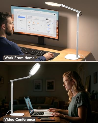 LitONES Tall LED Desk Lamps Home Office, Edge-Lit Eye-Care, 50 Light Modes - Image 3