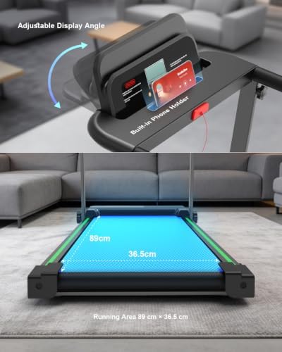 Treadmills for Home, Walking Pad with Incline, Caminadoras para Hacer Ejercicio, 0.6-6.2 MPH Portable Foldable Under Desk Caminadora, Eléctrica Casa Tredmill, Folding Compact Running Machine - Image 7