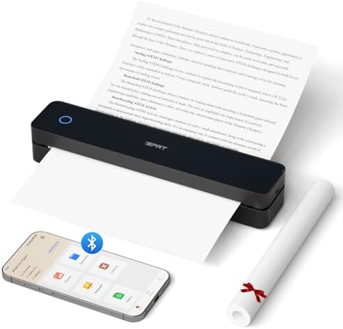 iDPRT Portable Thermal Printer, MT610 Pro Wireless for Travel, 300 DPI Bluetooth Inkless Printer Support 8.5" X 11" US Letter&A4&A5 Thermal Paper for Home, Compatible with iOS, Android, Laptop, Black by iDPRT