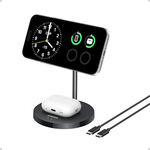 Anker MagGo 2-in-1 MagSafe Compatible Qi2 15W Wireless Charging Stand by Anker