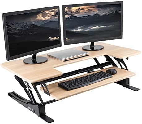 VIVO Real Bamboo 42 in Standing Desk Converter, DESK-V000VLO by VIVO