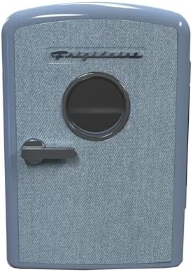 Frigidaire Mini Personal Fridge Cooler, 1 Gal Capacity fits 9 Cans, Includes Plugs for Home Outlet & DC Charger - 9.84" D x 7.09" W x 10.35" H, Light Washed Denim Fabric Door by Unknown