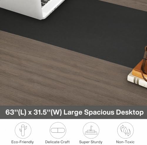 Tribesigns Modern Computer Desk, 63 x 31.5 inch Large Office Desk Computer Table Study Writing Desk Workstation for Home Office, Grey/Black - Image 6