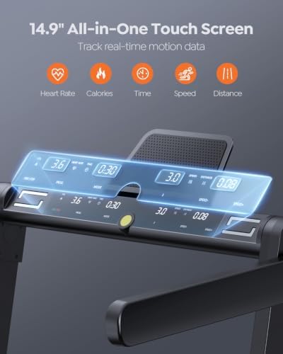 Acezoe Foldable Walking Pad with Handle Bar, 2.5HP Walking Pad Under Desk, 300lbs Capacity Treadmills for Home/Office, Under Desk Treadmill with App & Speaker, 0.6-10MPH - Image 3