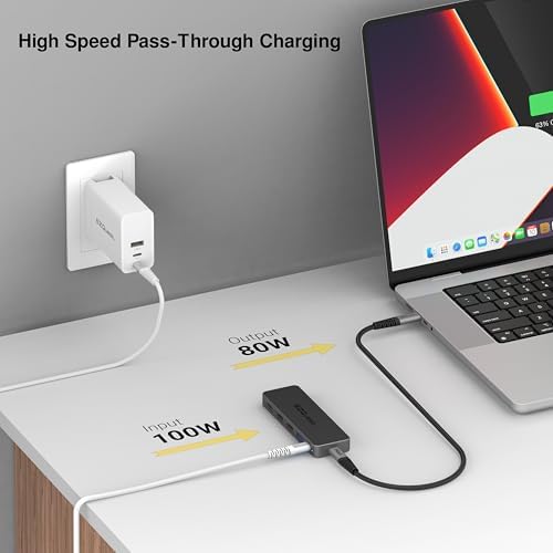 USB-C 5-in-1 Hub Pro Series: 4K 60Hz HDMI, 100W PD Charging, USB 3.0 Data, 20" Detachable Cable. Multiport Adapter for MacBook - Image 5