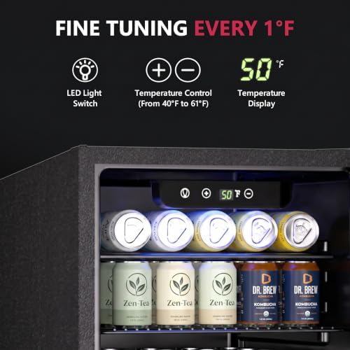 Icyglee 2.7 Cu.Ft Beverage Refrigerator Cooler, 100 Can Mini Fridge, Black - Image 2