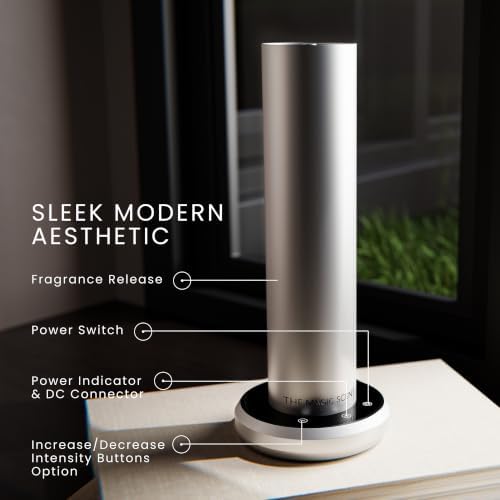 The Magic Scent Bluetooth Diffuser - Smart Ultra-Quiet Cold-Air Waterless Scent Diffuser for Home, Hotel, & Office - Programmable Intensity & Timer - Premium Aroma Oil Included (Silver) - Image 4