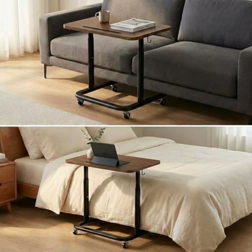 BUYIFY Height Adjustable TV Tray Table with Wheels for Couch or Sofa - Image 4