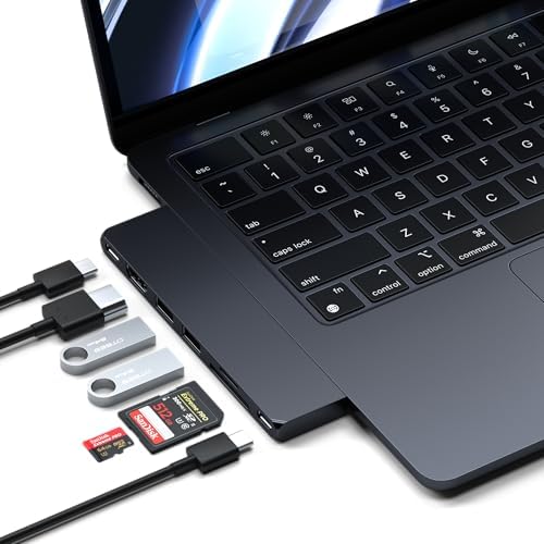 Satechi 7-in-1 USB-C Hub Pro Slim, 100W Charging, 4K HDMI, USB4, Midnight by Satechi