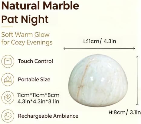 Marble Table Lamp Nature Stone Pat Lamp (Bread Glacier Jade A) - Image 2