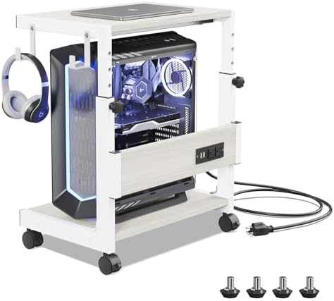 Computer Tower Stand with Charging Station, for Small and Mid-Tower PCs by Hovadova