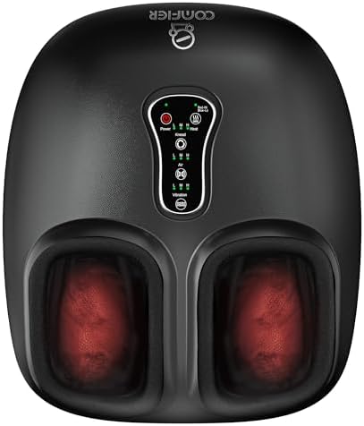 COMFIER Shiatsu Foot Massager with Heat,Vibration,Rolling Compression,Feet Massager for Plantar Fasciitis,Neuropathy Pain,Home Office Use,Fits Size up to 13IN,for Dad,Mom by COMFIER