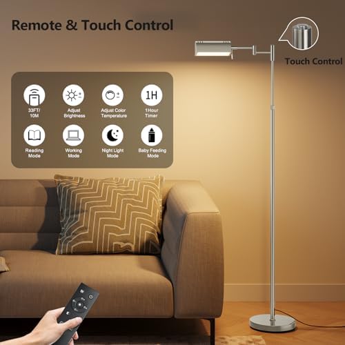 SUNMORY Dimmable LED Pharmacy Floor Lamps, 16W/1500LM Bright Reading Lamp - Image 4