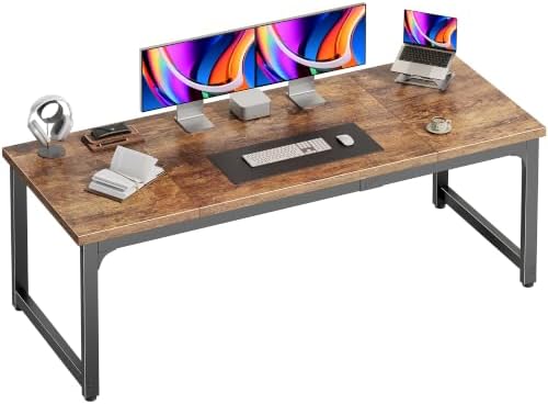 PRAISUN 63 x 24 Inch Computer Desk, 0.95'' Thicker, Duty, Rustic Brown by PRAISUN