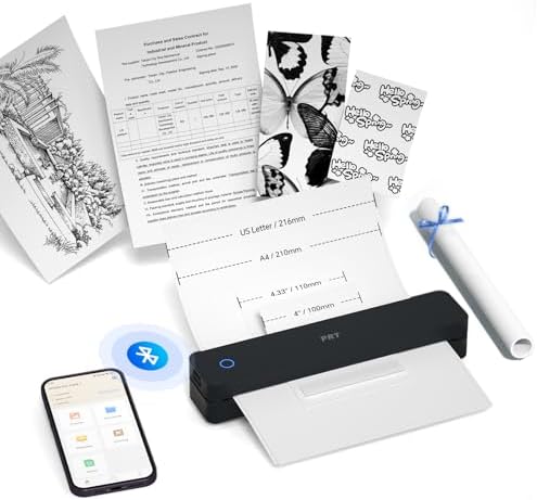 PRT Portable Thermal Portable Printer, Inkless Bluetooth Printer for Phone by PRT