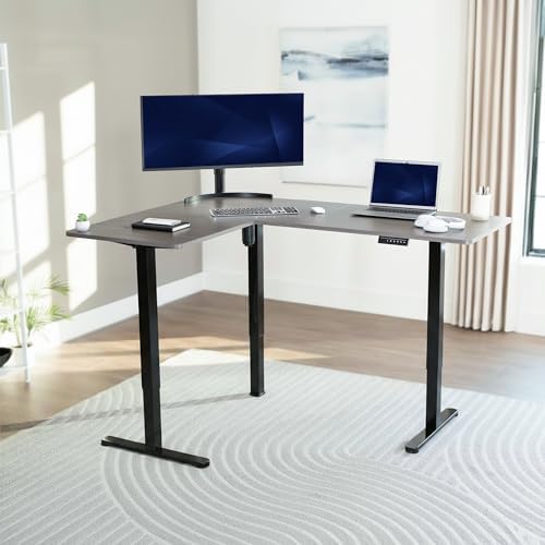 VIVO Dark Gray 63 x 47 in Corner Standing Desk, DESK-E3CTG-47 - Image 2