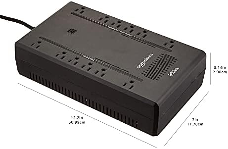 Amazon Basics UPS Battery Backup & Surge Protector, 800VA/450W, 12 Outlets, Standby Uninterruptible Power Supply, Compact, Black - Image 6