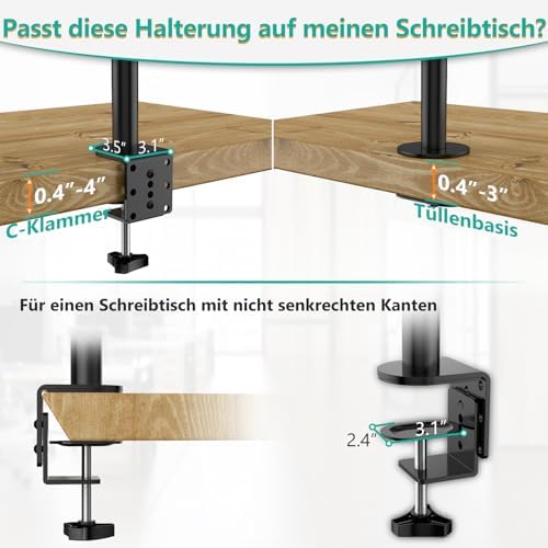 WALI Tall Triple Monitor Mount for 13-27 inch Computer Screens, up to 22lbs - Image 6