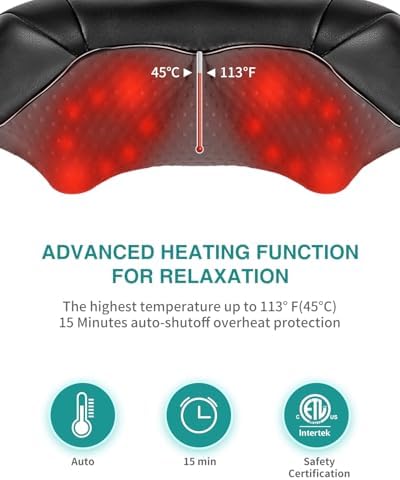 Nekteck Shiatsu Foot and Cordless Neck Massager with Heat Combo for Pain Relief Deep Tissue, Body Relaxation Tools Gifts for Him Her - Image 7