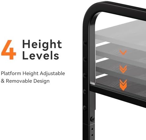 niffgaff 2 Tier Under Desk Printer Stand with Storage, 22" Rolling Printer Cart with Lockable Wheels, Height Adjustable Shelf for Home Office, Black - Image 4