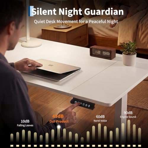 55 x 28Inch Electric Standing Desk, Height Adjustable Computer Desk - Image 6