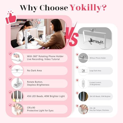 Half Moon Light for Nail Desk: 34" Large Foldable Nail Light for Desk - Image 2