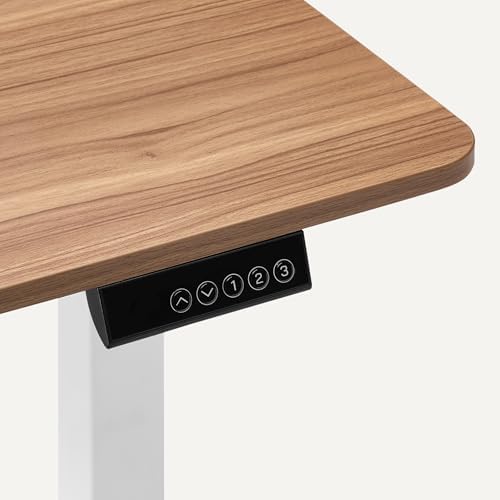 Amazon Basics Electric Standing Desk, Height Adjustable Home Office Desk with Quiet Motor and Multiple Presets, White/Oak Effect - Image 4