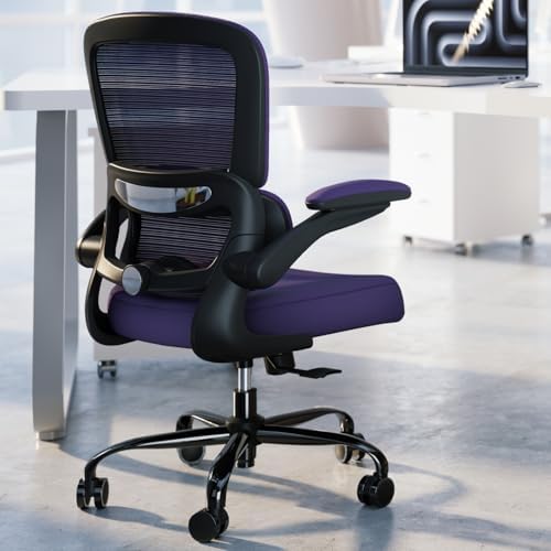 TRALT Office Chair - Ergonomic Desk Chair with Adjustable Lumbar Support, Mesh Computer Chair, Executive Chair for Home Office Comfortable Lumbar Support (1, Purple) by TRALT