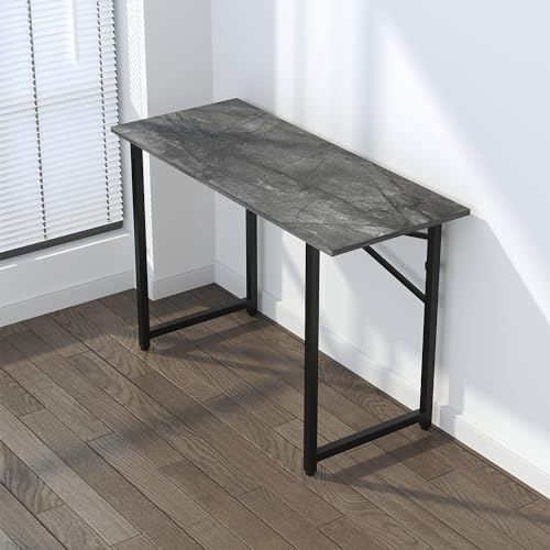 Lutown-Teen Folding Computer Desk 47 inch No Assembly Required, Grey - Image 7