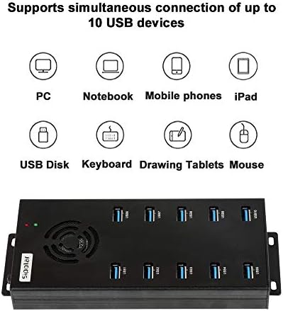 A-423 10-Port USB 3.0 Hub, 120W, 2.1A/Port, 5Gbps Charge & Sync - Image 5
