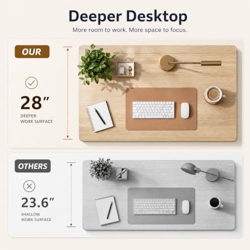 Grandder Electric Standing Desk with Four Drawers, Sit to Stand Up Height Adjustable Desk with Storage Shelf for Home Office, 55 * 28 Inch, Study, Ergonomic Adjustable Computer Desk, Maple - Image 6