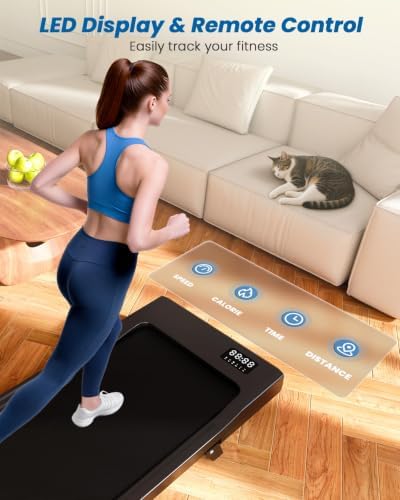 DeerRun Walking Pad Treadmill with Incline, Under Desk Treadmill for Home - Image 5