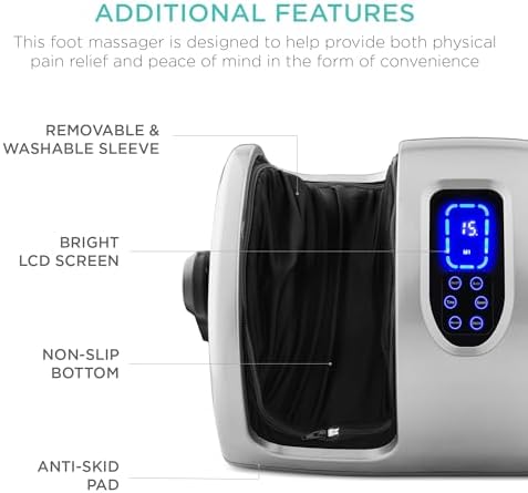 Best Choice Products Heated Shiatsu Foot Massager for Pain Relief, Plantar Fasciitis, Neuropathy, Blood Circulation w/Compact Design - Silver - Image 6