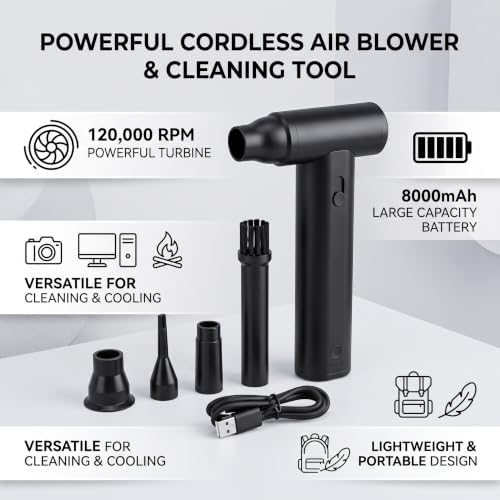 Cordless Air Blower, 120000 RPM Portable Duster - Image 3
