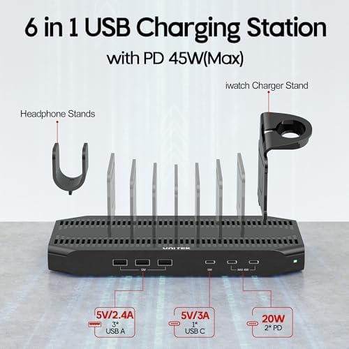 Unitek USB C Charging Station for Multi-Devices, Charger Dock with 2xPD 20W - Image 2