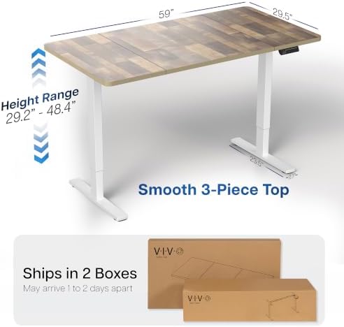 VIVO Reclaimed Wood 60 x 30 in Standing Desk, DESK-KIT-1W6P-30 - Image 3