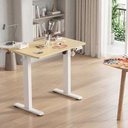 Claiks Electric Standing Desk 32x19 Inch Adjustable Desk, Nature - Image 2