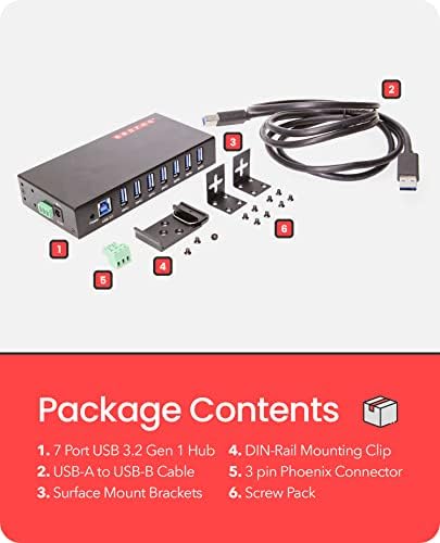 Gearmo 7 Port USB Hub, Mountable USB 3.0 Hub Expander (GM-HU37) - Image 5