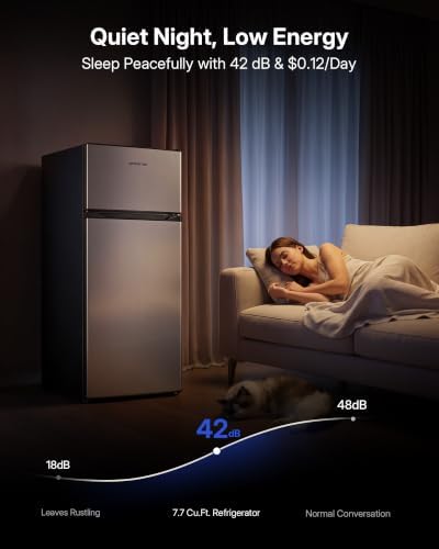 Upstreman 7.7 Cu.Ft. Refrigerator with Freezer Double Door Refrigerator - Image 6