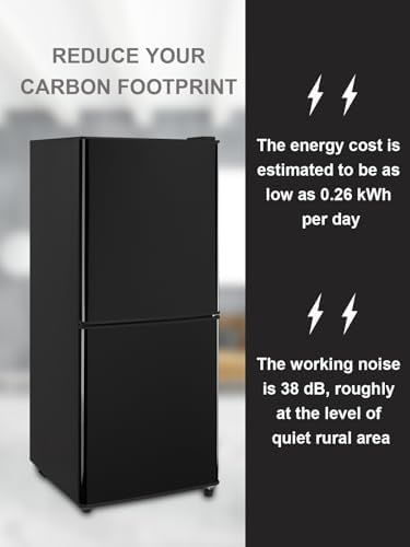 Refrigerator with Freezer 4.0 Cu.Ft Bottom Freezer 2 Door Fridge Black - Image 3