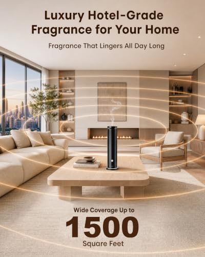 Waterless Diffuser with 5 Essential Oils Set, Hotel Collection Scent Diffuser Up to 1500 Sq.Ft, Diffuser with Remote Control, Timer & Ambient Light, Oil Diffusers for Home Office Hotel SPA - Image 3