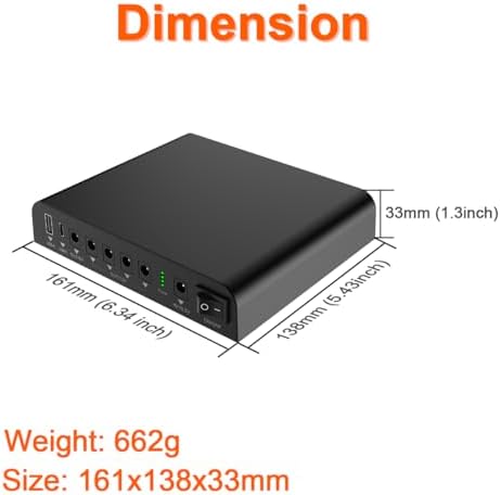 TalentCell Mini UPS Uninterrupted Power Supply 27000mAh 97.2Wh Lithium ion Backup Battery Pack with DC 12V/9V and 18W USB-A/USB-C PD Output for Router/Modem/LED Light, CCTV Camera, Smartphone and more - Image 3