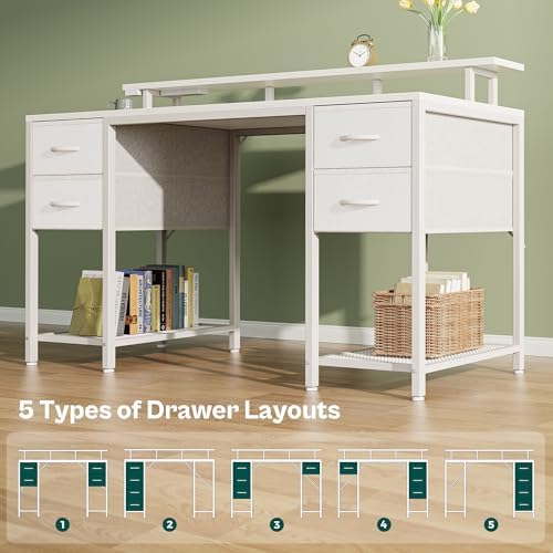 Huuger 55 inch Computer Desk with Power Outlets & 4 Drawers - Image 6