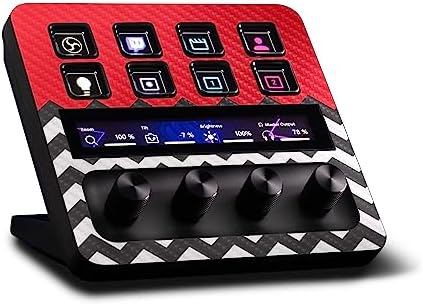 MightySkins Carbon Fiber Skin Compatible with Elgato Stream Deck + - Red Chevron | Protective, Durable Textured Carbon Fiber Finish | Easy to Apply, Remove, and Change Styles | Made in The USA by MIGHTY+SKINS