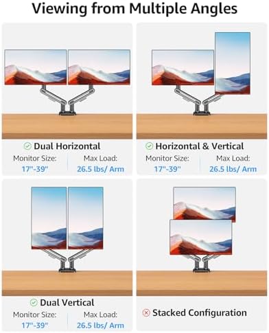 MOUNTUP Dual Monitor Mount, Heavy Duty Monitors Arm - Image 6